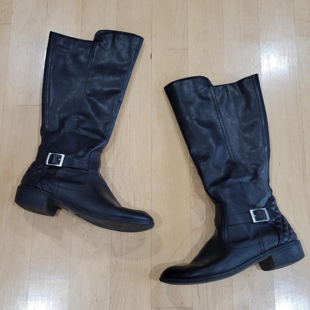 Arizona Brand Black Tall Faux Leather Boots Ladies Size 11